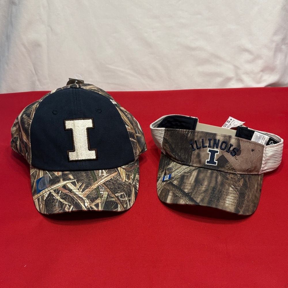 Illinois Logo Camouflage Baseball Cap and Beige Visor